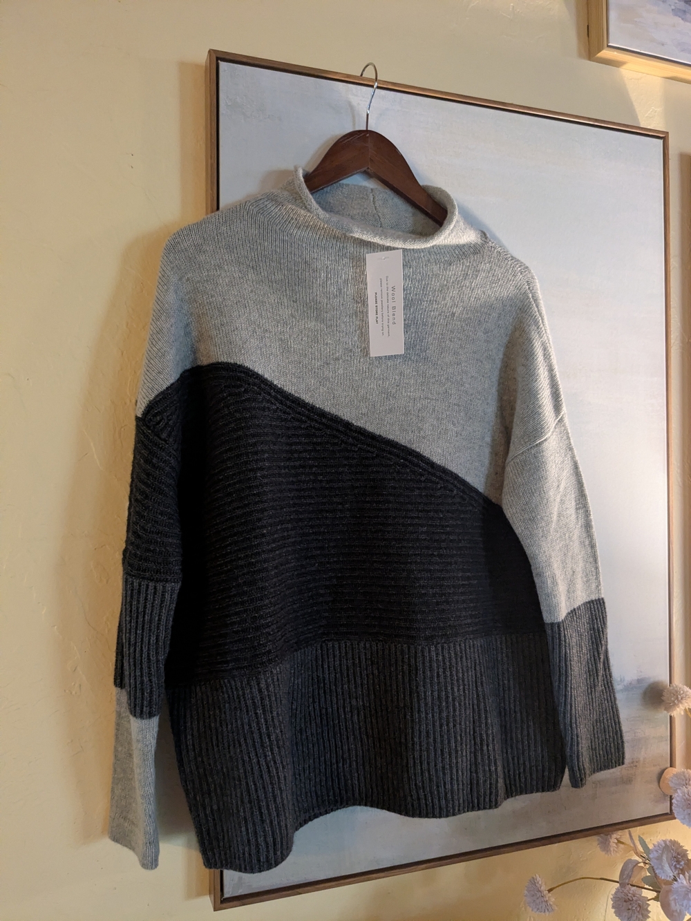 French Connection Color Block Wool Blend Sweater - Picture 9 of 9